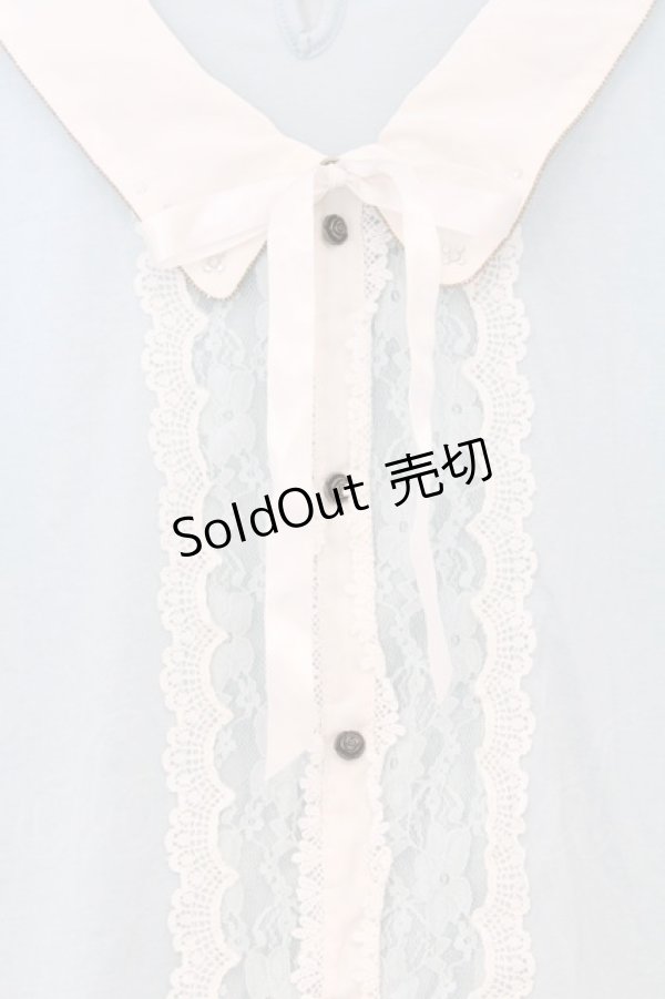 画像2: axes femme / ビジュー使い襟付きカットソー M ミントブルー O-26-03-01-044-AX-TO-OW-OS (2)