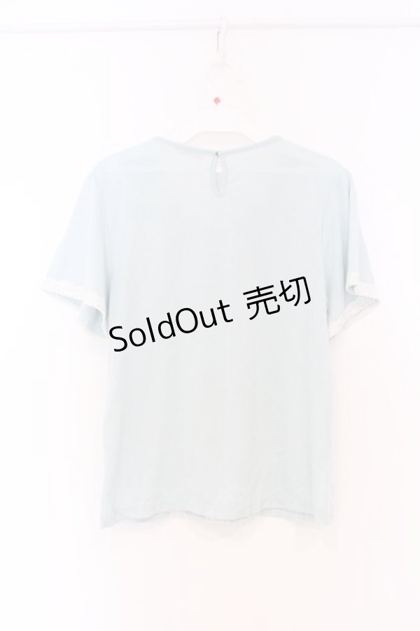 画像3: axes femme / ビジュー使い襟付きカットソー M ミントブルー O-26-03-01-044-AX-TO-OW-OS (3)