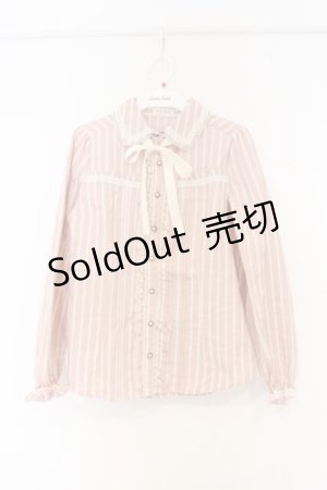 画像: axes femme / ストライプ柄ブラウス M ピンク O-26-03-01-045-AX-BL-OW-OS