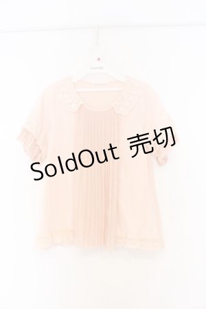 画像: axes femme / ネックレス付プリーツプルオーバー M ピンク O-26-03-01-046-AX-TO-OW-OS