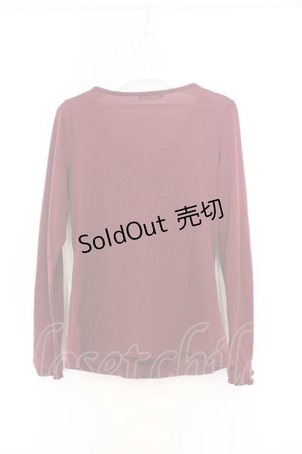 画像3: axes femme / ストライプリボンカットソー M ワイン O-26-03-01-049-AX-TO-OW-OS (3)