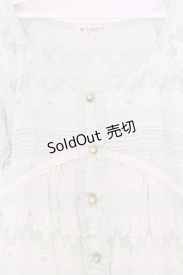 画像2: axes femme / レース柄オパールビスチェプルオーバー M ミントグリーン O-26-03-01-050-AX-TO-OW-OS (2)