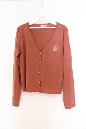 画像: axes femme / 塔刺繍カーディガン M ピンク O-26-03-01-051-AX-TO-OW-OS