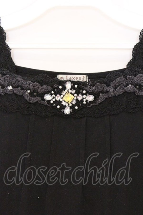 画像2: axes femme / ビジュー使いタンク M クロ O-26-03-01-053-AX-TO-OW-OS (2)