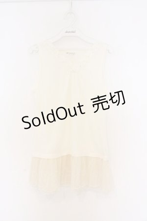 画像: axes femme / 裾プリーツタンクトップ M キナリ O-26-03-01-055-AX-TO-OW-OS