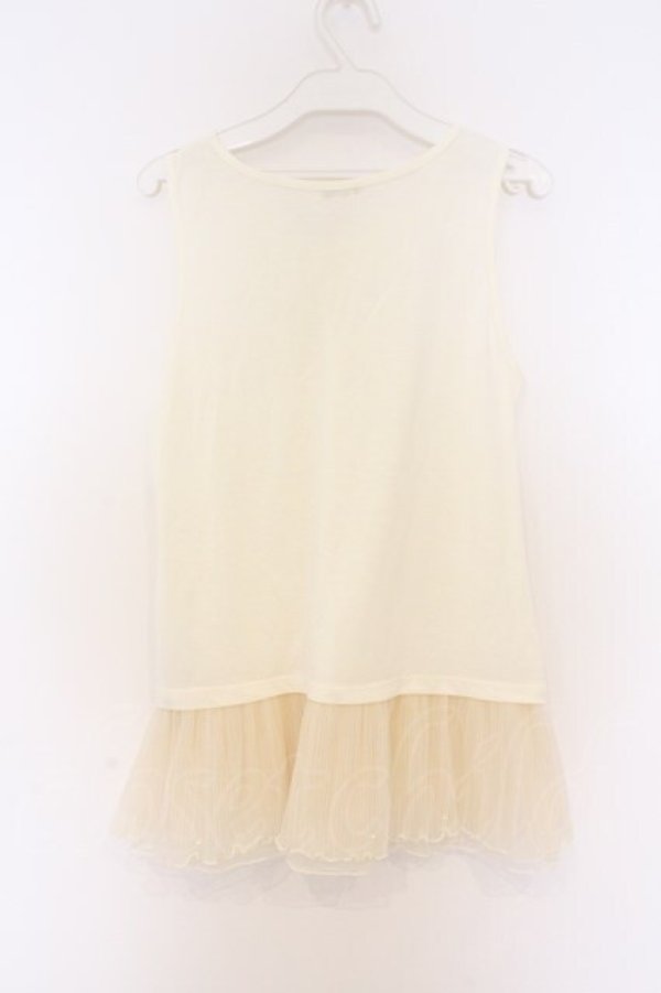 画像3: axes femme / 裾プリーツタンクトップ M キナリ O-26-03-01-055-AX-TO-OW-OS (3)