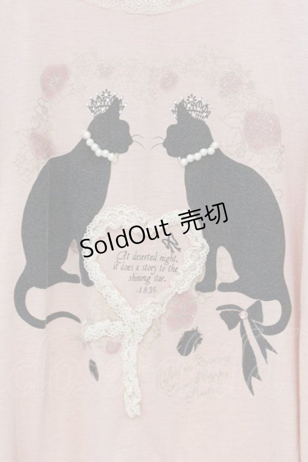 画像2: axes femme / ねこpt裾フリルカットソー M ピンク O-26-03-01-056-AX-TO-OW-OS (2)