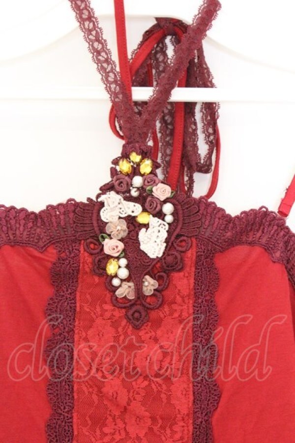 画像2: axes femme / バタフライモチーフホルターキャミ M アカ O-26-03-01-057-AX-TO-OW-OS (2)