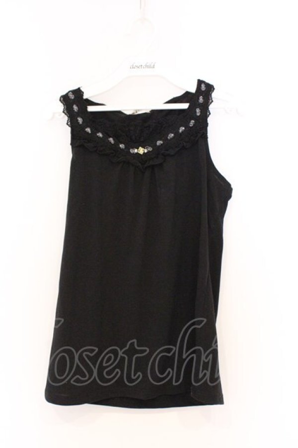 画像1: axes femme / BACKリボンタンクトップ M クロ O-26-03-01-059-AX-TO-OW-OS (1)