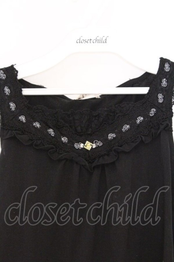 画像2: axes femme / BACKリボンタンクトップ M クロ O-26-03-01-059-AX-TO-OW-OS (2)