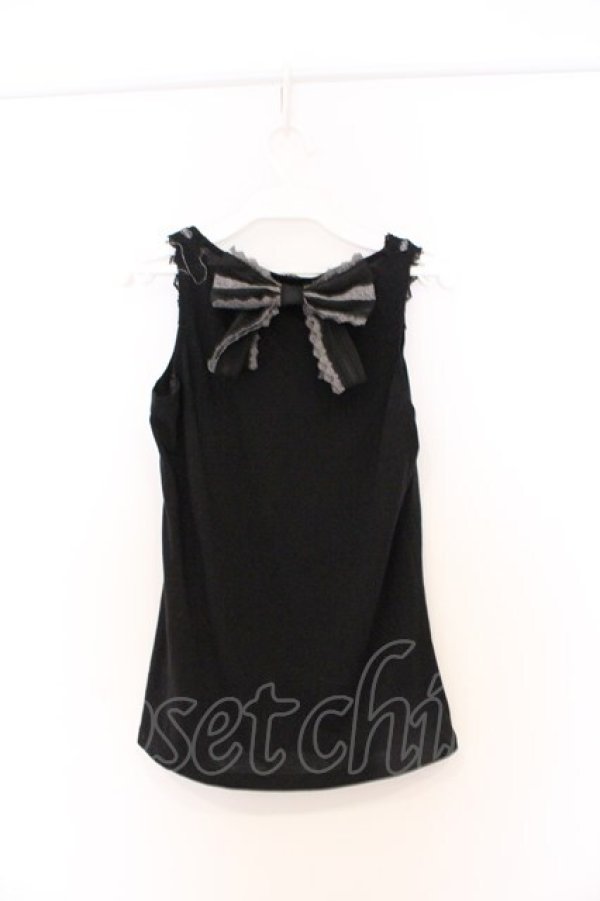 画像3: axes femme / BACKリボンタンクトップ M クロ O-26-03-01-059-AX-TO-OW-OS (3)