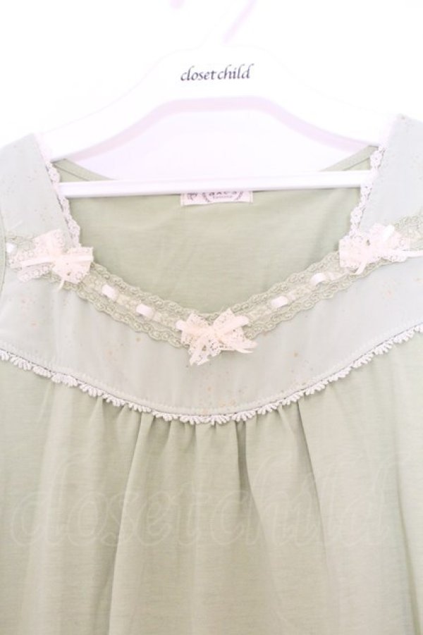 画像2: axes femme / BACKリボンタンクトップ M グリーン O-26-03-01-060-AX-TO-OW-OS (2)