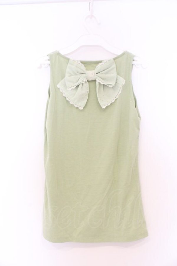 画像3: axes femme / BACKリボンタンクトップ M グリーン O-26-03-01-060-AX-TO-OW-OS (3)