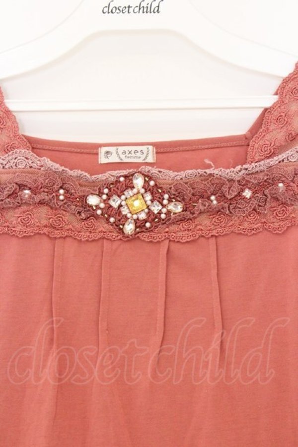 画像2: axes femme / ビジュー使いタンク M ピンク O-26-03-01-062-AX-TO-OW-OS (2)