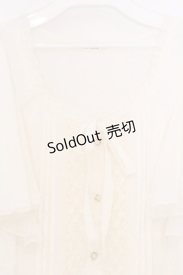 画像2: axes femme / 肩フリルノースリチュニック M キナリ O-26-03-01-066-AX-TO-OW-OS (2)