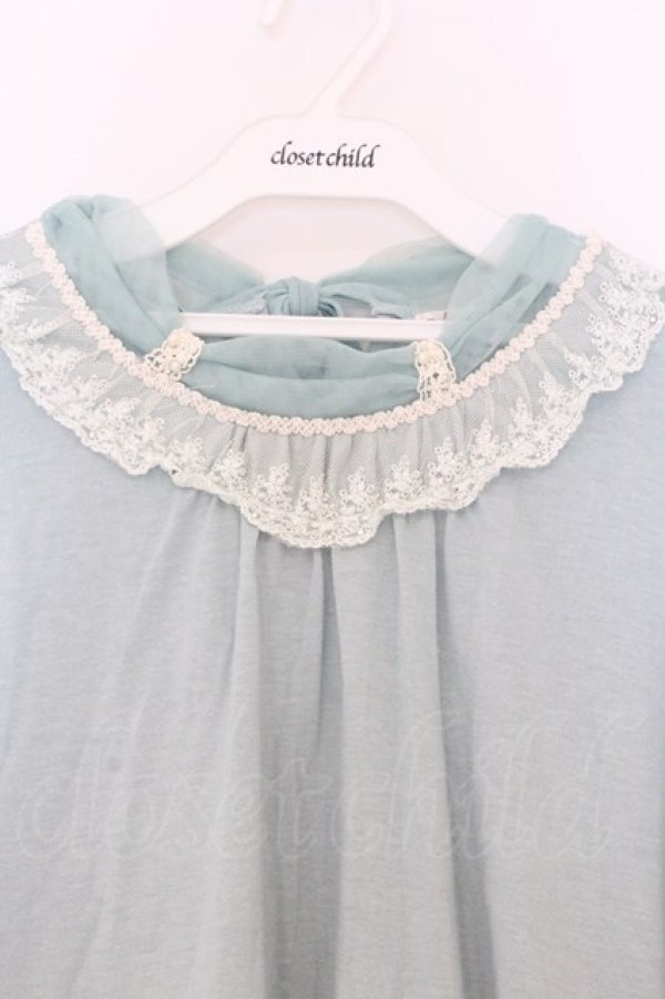 画像2: axes femme / チュールネックカットソー M グリーン O-26-03-01-068-AX-TO-OW-OS (2)