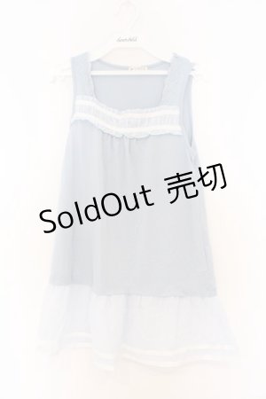 画像: axes femme / シフォンフリルタンクトップ M サックス O-26-03-01-071-AX-TO-OW-OS