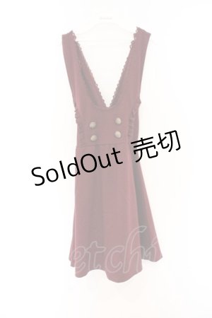 画像: axes femme / ボタン配色ジャンスカ M ワイン O-26-03-01-075-AX-OP-OW-OS