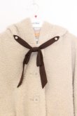 画像2: Fi.n.t / リボン付きボアショートコート F アイボリー O-26-03-01-007-CA-JA-OW-OS (2)