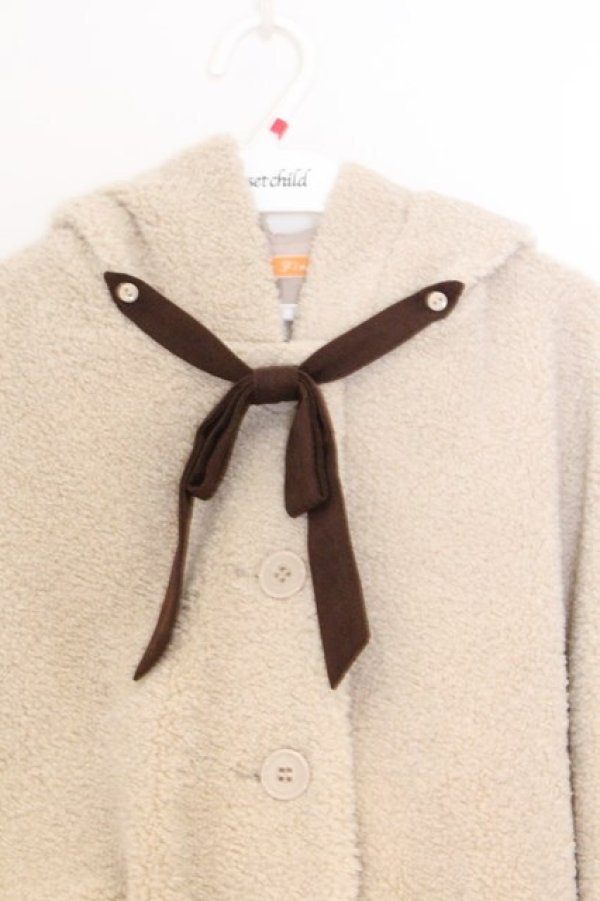 画像2: Fi.n.t / リボン付きボアショートコート F アイボリー O-26-03-01-007-CA-JA-OW-OS (2)