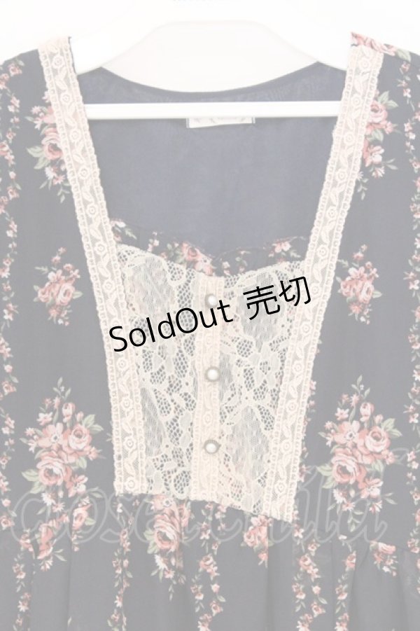 画像2: axes femme / ローズ縦ラインワンピース M ネイビー O-26-03-01-078-AX-OP-OW-OS (2)