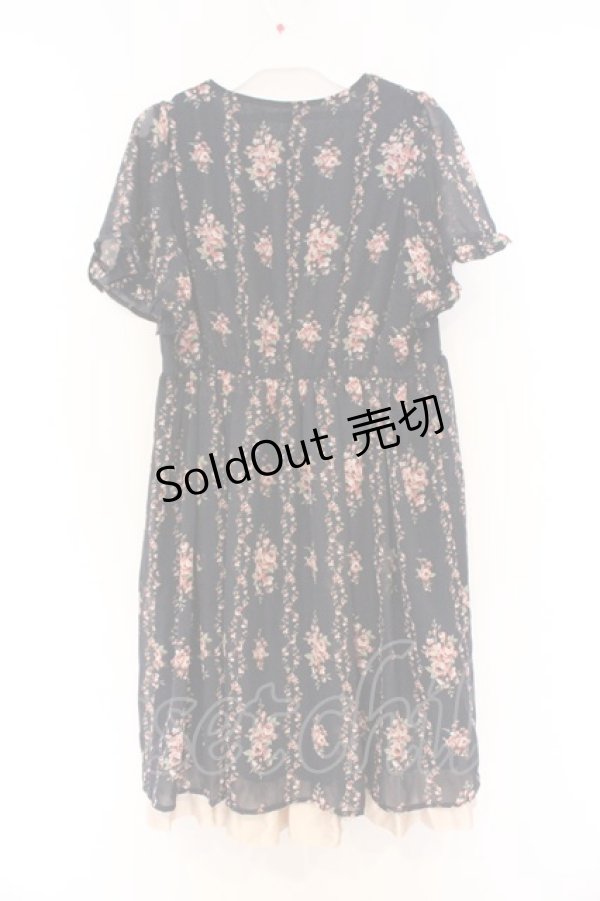 画像3: axes femme / ローズ縦ラインワンピース M ネイビー O-26-03-01-078-AX-OP-OW-OS (3)