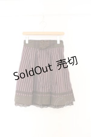 画像: axes femme / ストライプ編み上げスカート M ワイン O-26-03-01-084-AX-SK-OW-OS