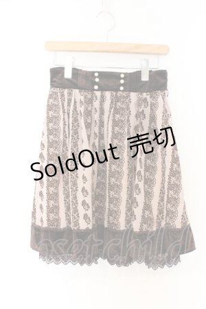 画像: axes femme / ローズフロッキーベロア切替スカート M ピンク O-26-03-01-085-AX-SK-OW-OS