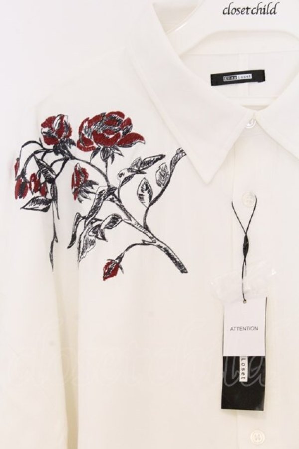 画像2: Ellno Loset / 和スリーブフラワー刺繍シャツ M ホワイト O-26-03-01-008-LO-BL-OW-OS (2)