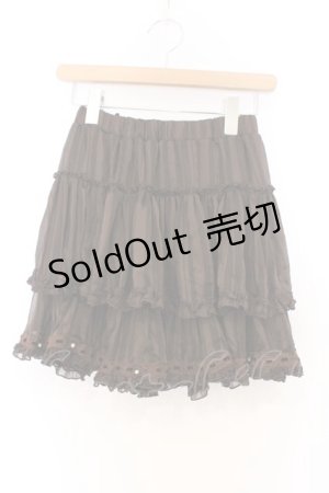 画像: axes femme / ストライプシフォンティアードスカート M ブラウン O-26-03-01-088-AX-SK-OW-OS