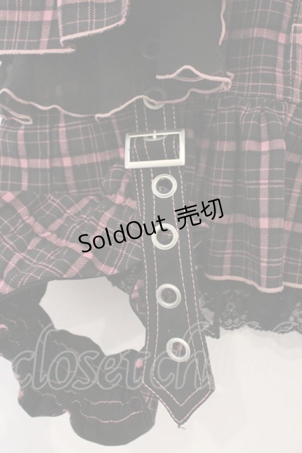 画像3: ALGONQUINS / フリルフラップスカート  ピンク×ブラック O-26-03-01-089-AL-SK-IG-OS (3)