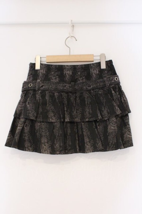 画像4: ALGONQUINS / スカルロゴストレッチティアードスカート  ブラウン系 O-26-03-01-090-AL-SK-IG-OS (4)