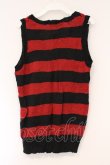 画像3: ALGONQUINS / スカルワッペンボーダーノースリーブベスト  レッド×ブラック O-26-03-01-093-AL-TO-IG-OS (3)