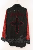 画像3: ALGONQUINS / シフォンスリーブエンブレム刺繍ブラウス  ブラック×レッドチェック O-26-03-01-095-AL-BL-IG-OS (3)
