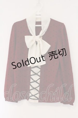 画像: axes femme / トランプ柄ボータイプルオーバー M アカ×オフシロ O-26-03-01-096-AX-TO-IG-OS