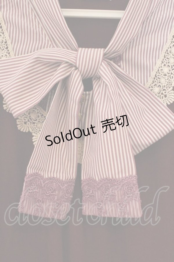 画像2: axes femme / ストライプ切り替えカットソー M ワイン O-26-03-01-097-AX-TO-IG-OS (2)