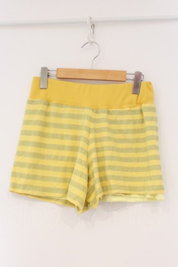 画像1: ALGONQUINS / ラメボーダーショートパンツ F イエロー O-26-03-01-103-AL-PA-IG-OS (1)