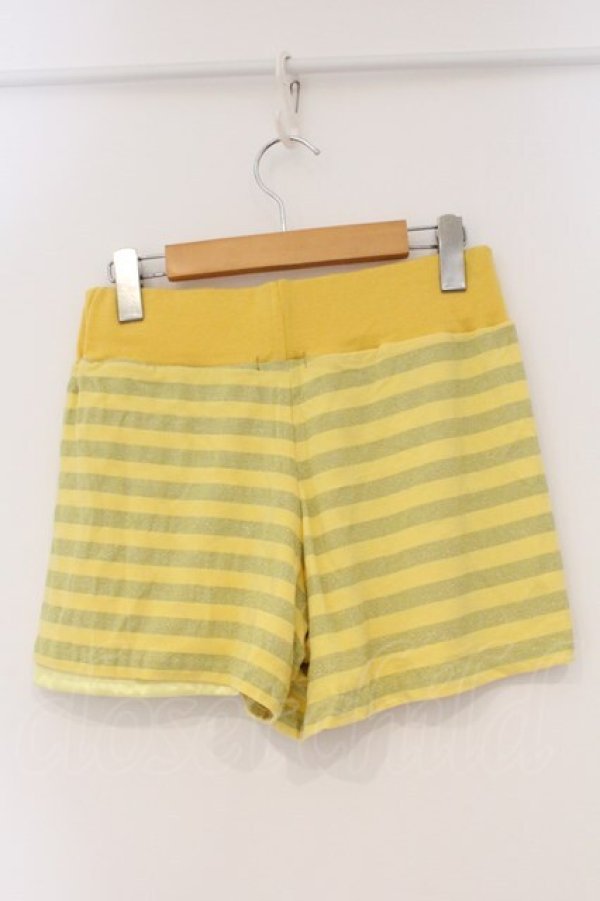 画像3: ALGONQUINS / ラメボーダーショートパンツ F イエロー O-26-03-01-103-AL-PA-IG-OS (3)