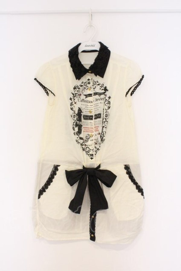 画像1: axes femme / プリントシャツチュニック M キナリ O-26-03-01-010-AX-OP-OW-OS (1)