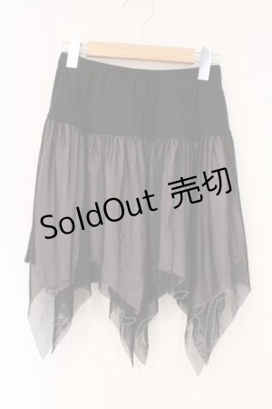 画像: ALGONQUINS / チュールアシメスカート F ブラック×ピンク O-26-03-01-107-AL-SK-IG-OS