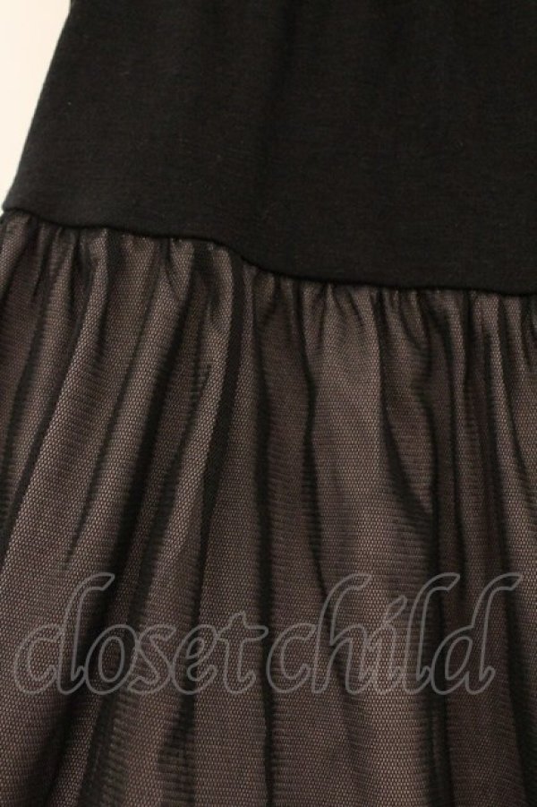 画像2: ALGONQUINS / チュールアシメスカート F ブラック×ピンク O-26-03-01-107-AL-SK-IG-OS (2)