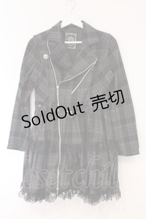 画像: ALGONQUINS / ライダースジャケットワンピース  ブラック O-26-03-01-108-AL-OP-IG-OS