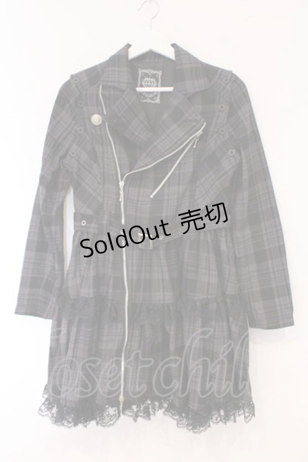 画像1: ALGONQUINS / ライダースジャケットワンピース  ブラック O-26-03-01-108-AL-OP-IG-OS (1)