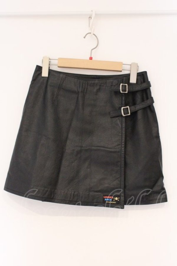 画像1: SUPER LOVERS / レザー巻きスカート  ブラック O-26-03-01-109-PU-SK-IG-OS (1)