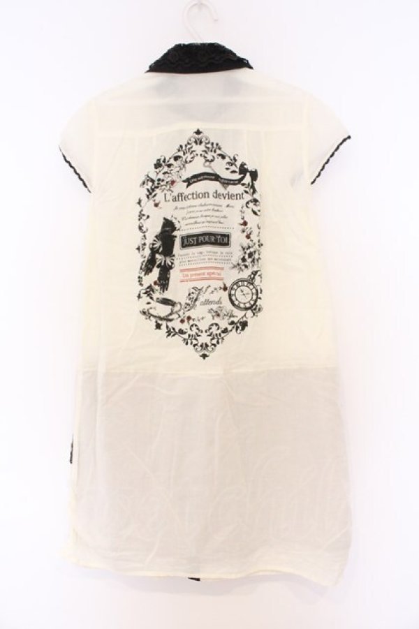 画像3: axes femme / プリントシャツチュニック M キナリ O-26-03-01-010-AX-OP-OW-OS (3)