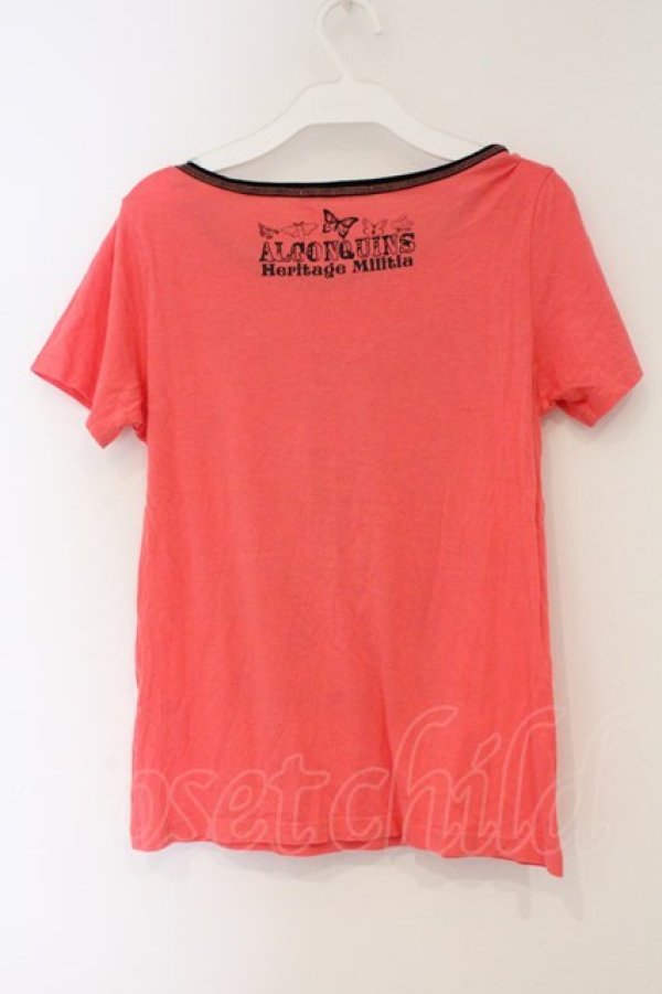 画像3: ALGONQUINS / 英字プリントTシャツ  ピンク×ブラック O-26-03-01-113-AL-TS-IG-OS (3)