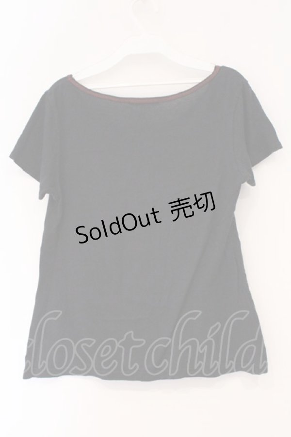 画像3: ALGONQUINS / スカルパッチTシャツ  ブラック×アイボリー O-26-03-01-114-AL-TS-IG-OS (3)