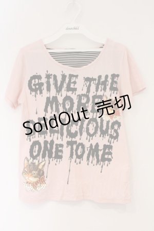 画像: ALGONQUINS / ねこプリントTシャツ  ピンク O-26-03-01-115-AL-TS-IG-OS