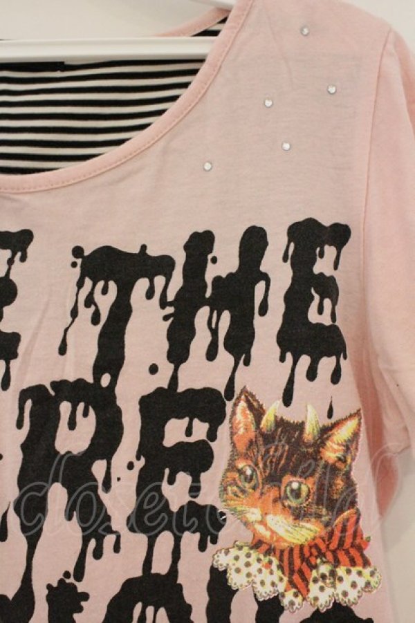 画像2: ALGONQUINS / ねこプリントTシャツ  ピンク O-26-03-01-115-AL-TS-IG-OS (2)