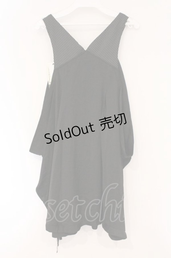 画像3: ALGONQUINS / ストライプリボンノースリーブワンピース F ブラック O-26-03-01-117-AL-OP-IG-OS (3)